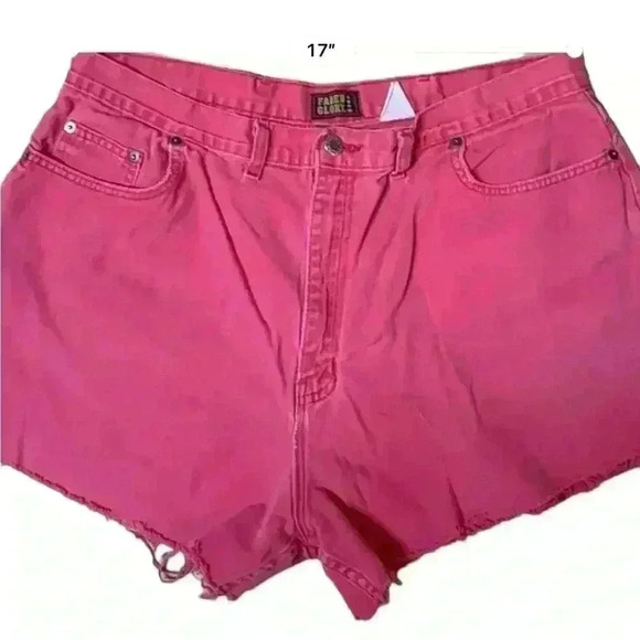 Vintage 90's Pink Faded Glory Raw Hem Cut Off Denim Shorts 24” Waist - Picture 4 of 7